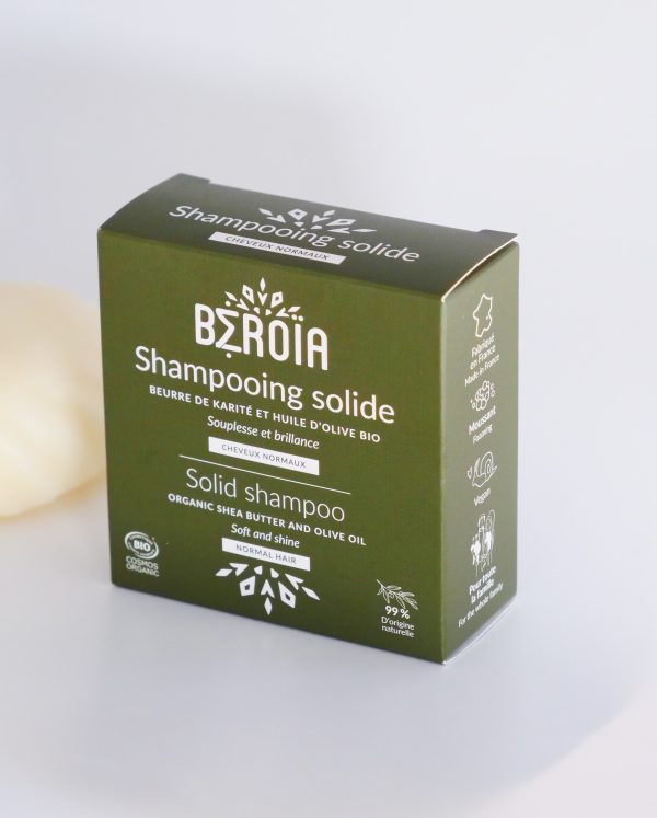 Photo packaging shampooing solide et shampooing solide sans emballage de côté