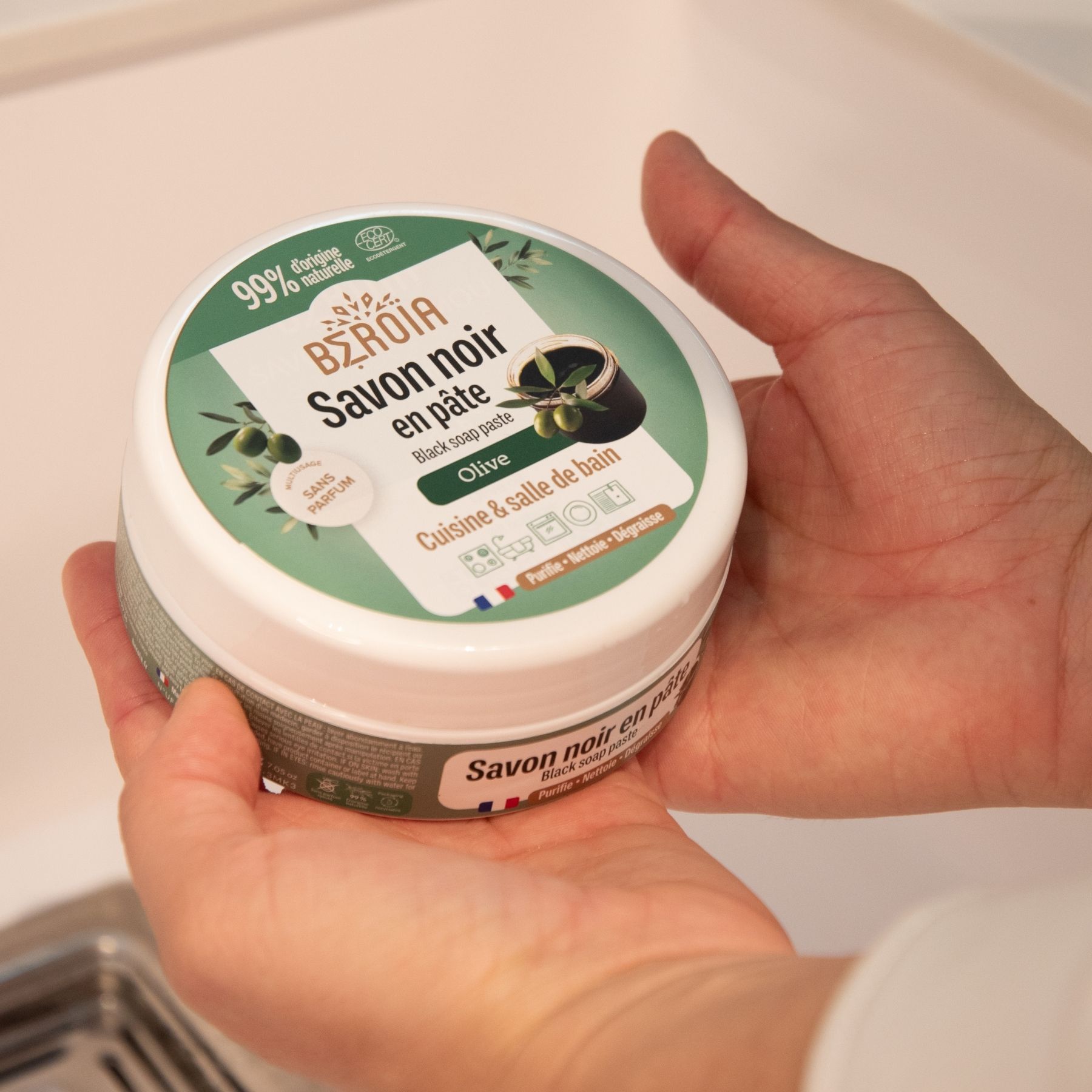 Savon noir en pâte à l'huile d'olive - Nettoyant multiusage - 200g