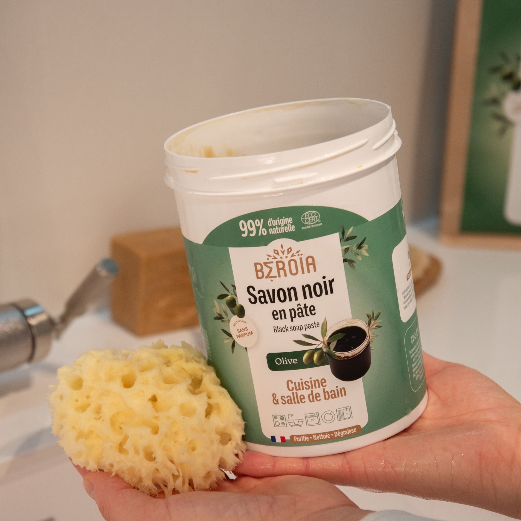 Savon noir en pâte à l'huile d'olive - Nettoyant multiusage - 1 kg